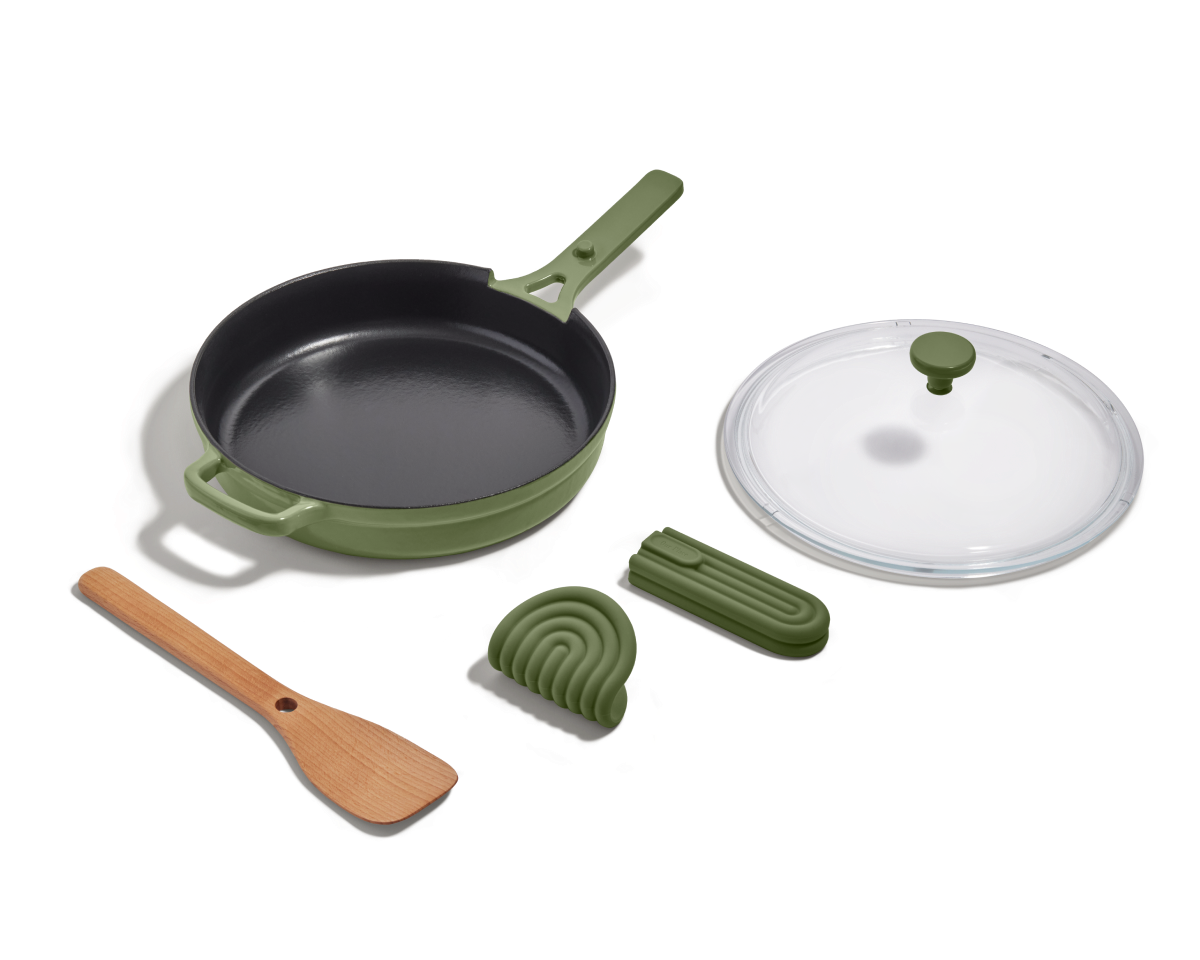 Cast Iron Always Pan in Sage View 2