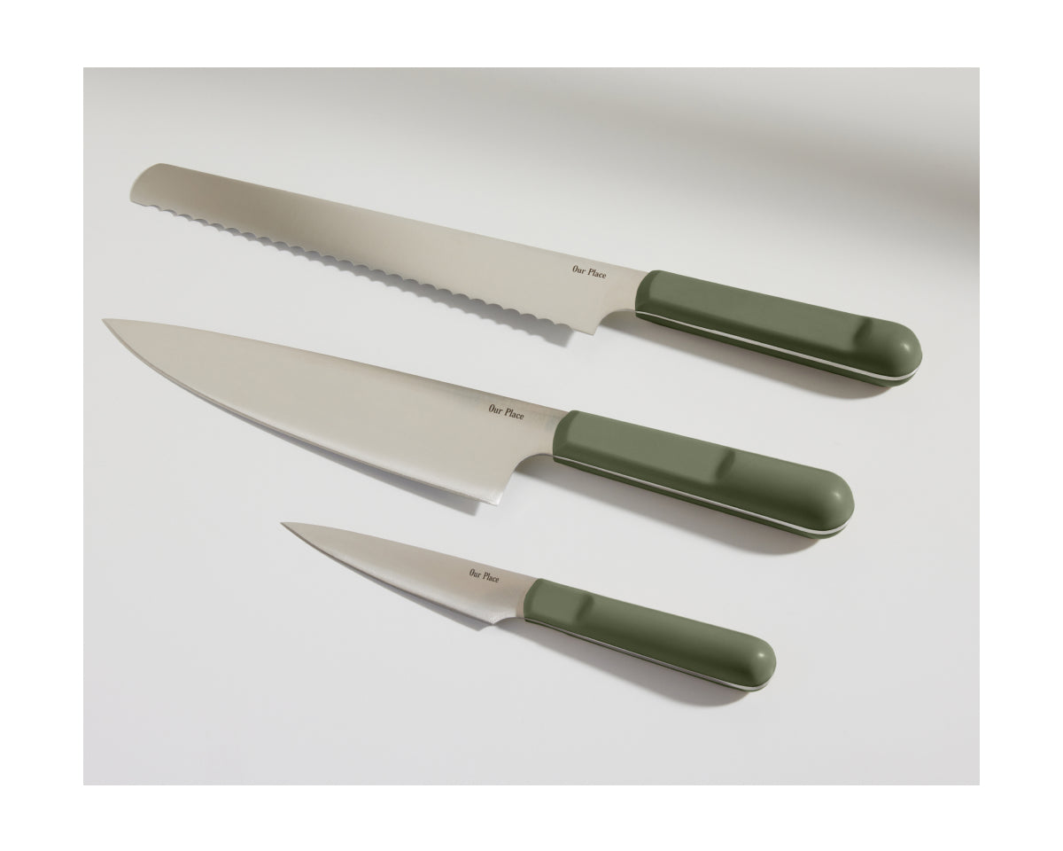 Serrated Slicing Knife in Sage View 7