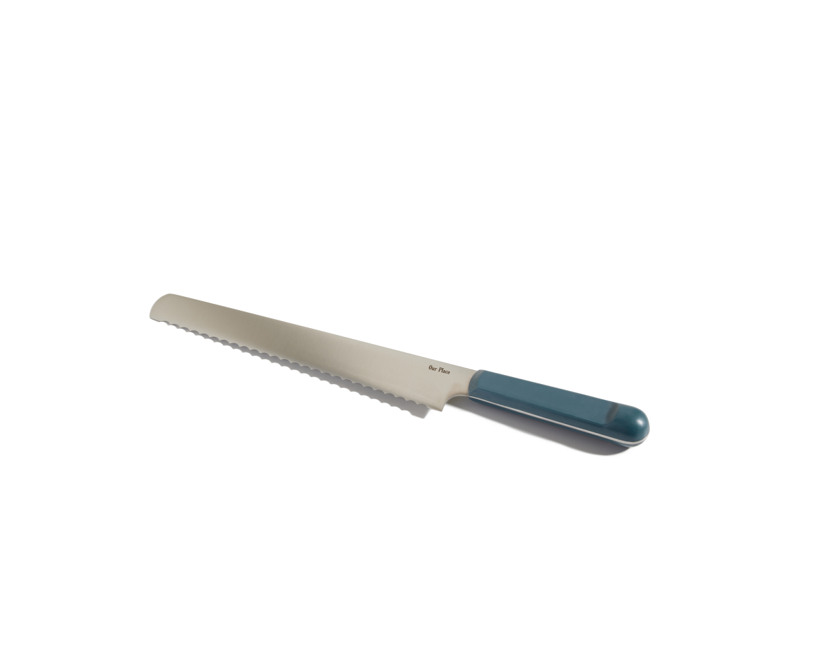 Serrated Slicing Knife in Blue Salt View 1