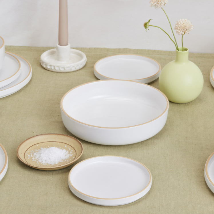 White Dinnerware with plate of salt