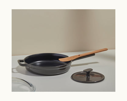 Black Grill Press paired with a black Cast Iron Always Pan