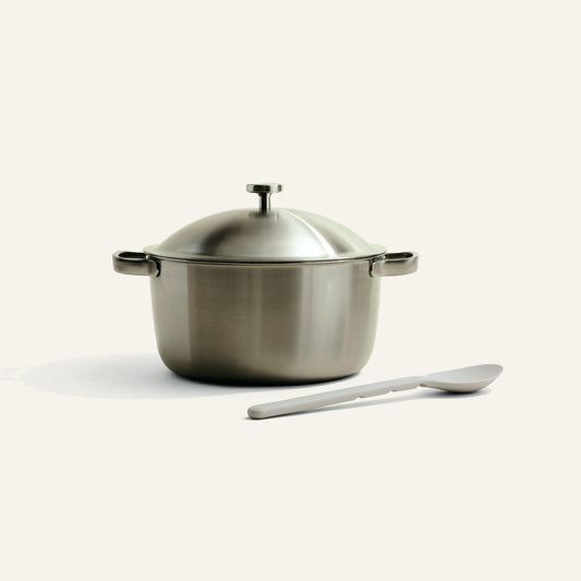 titanium pot on white background